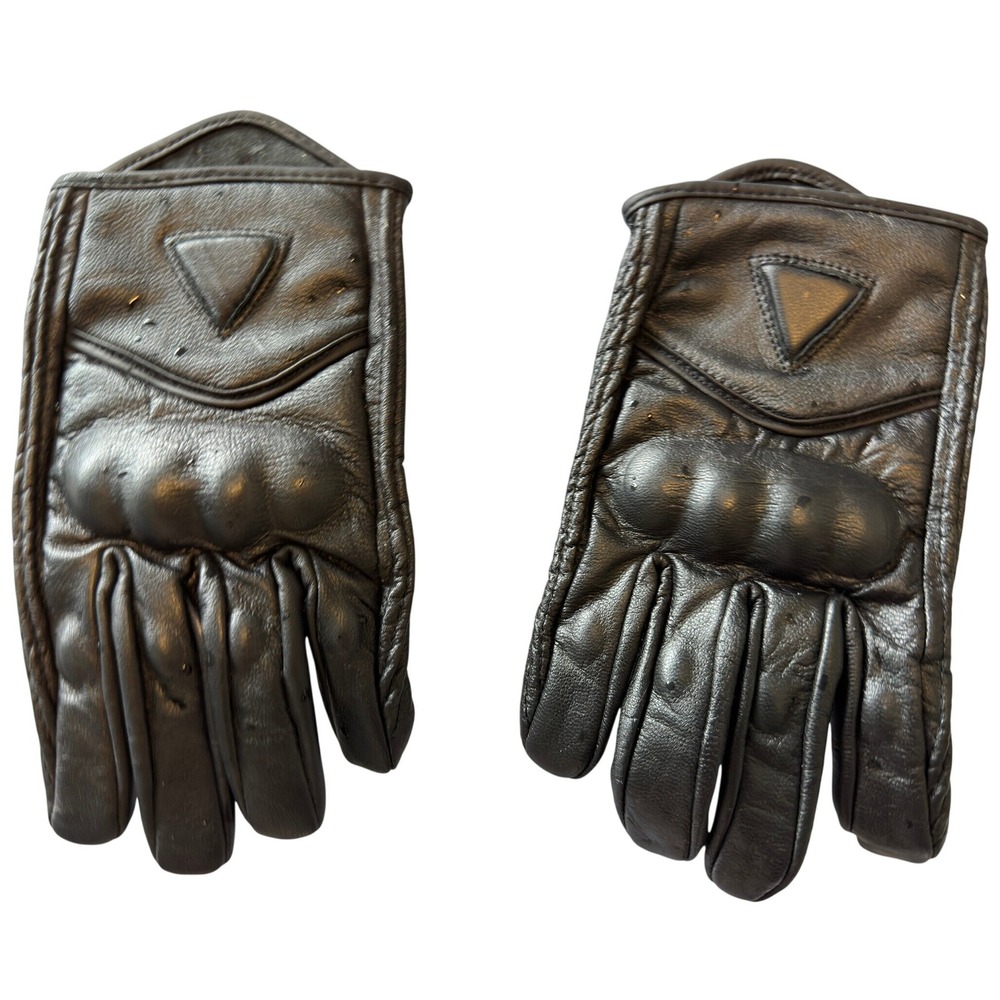 Dainese Black Leather Motorcycle Gloves Hard Knuckle Protection Mens Large